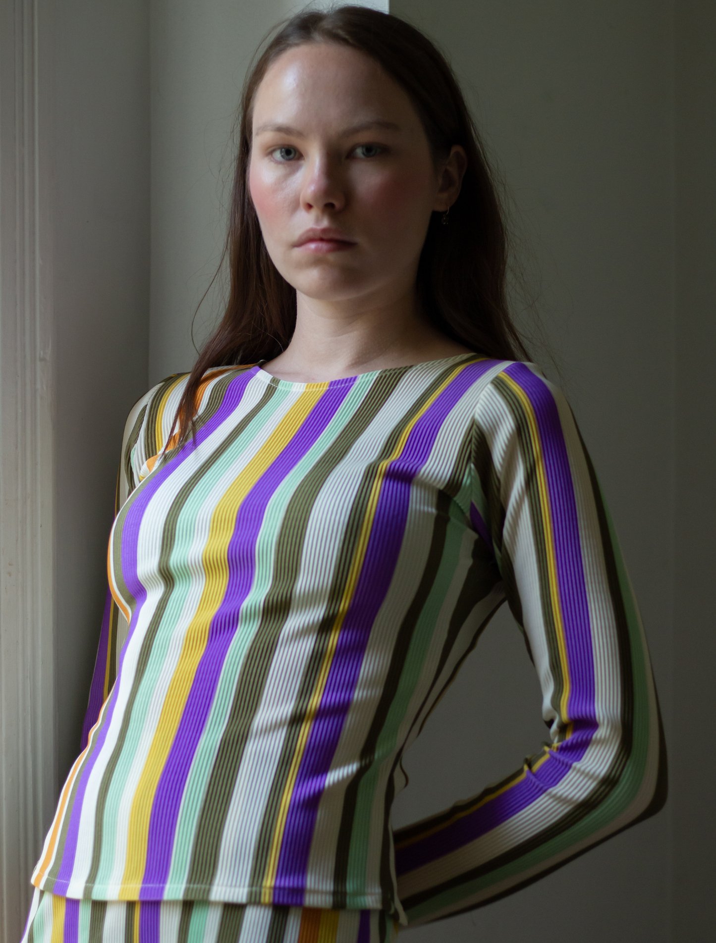 Caro Top - Pistachio Stripe - Sample
