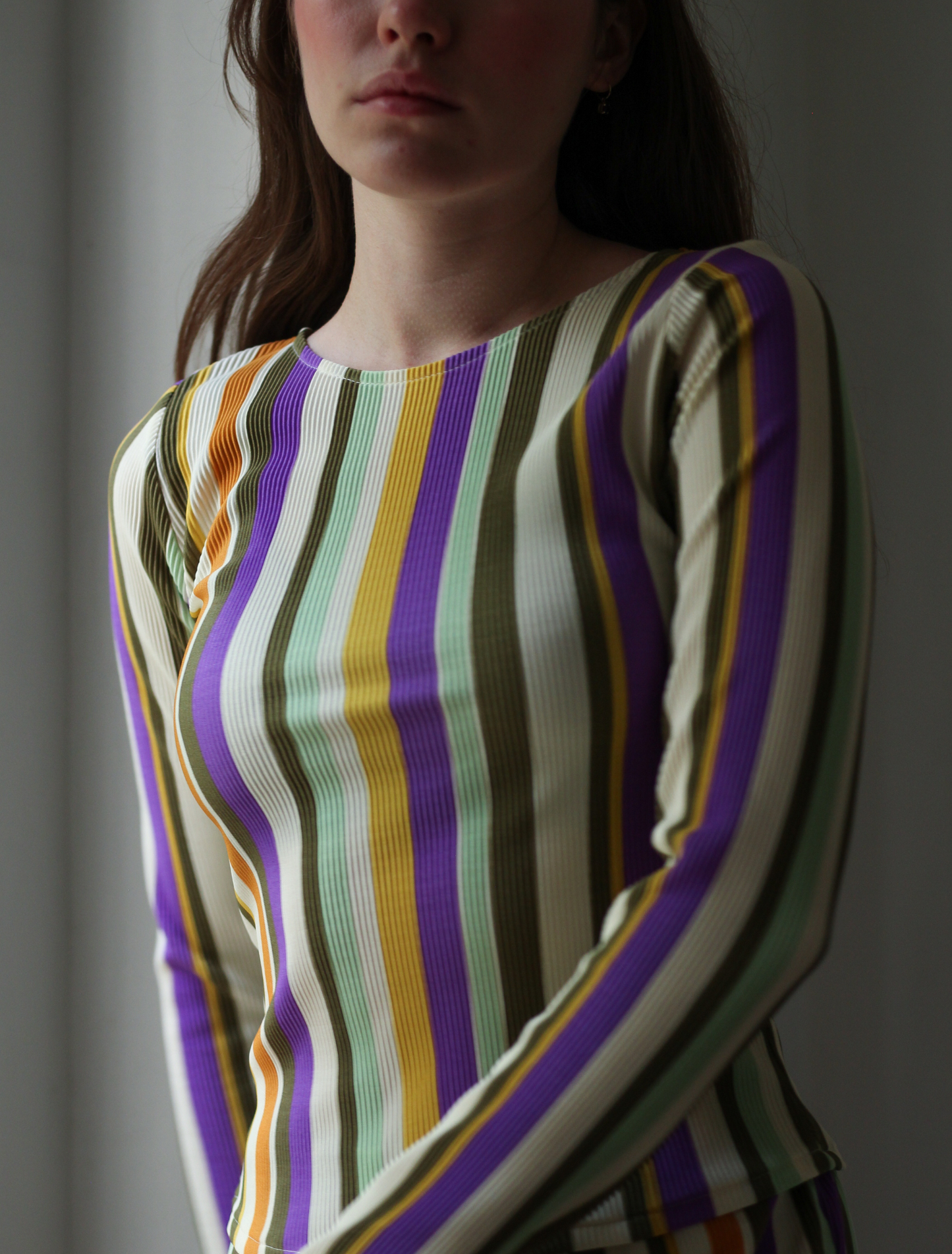 Caro Top - Pistachio Stripe - Sample