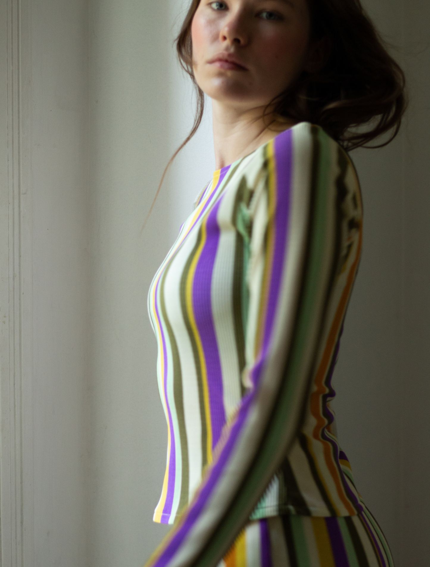 Caro Top - Pistachio Stripe - Sample