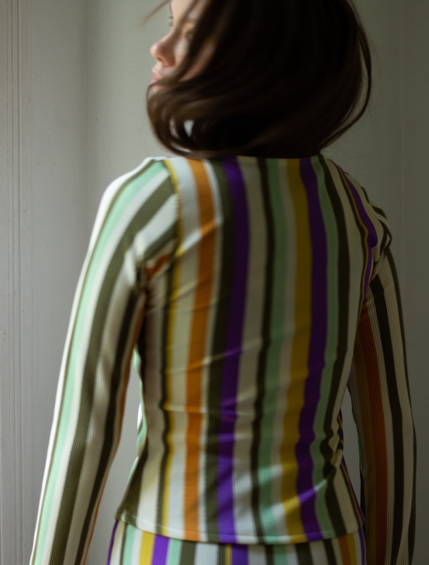 Caro Top - Pistachio Stripe - Sample