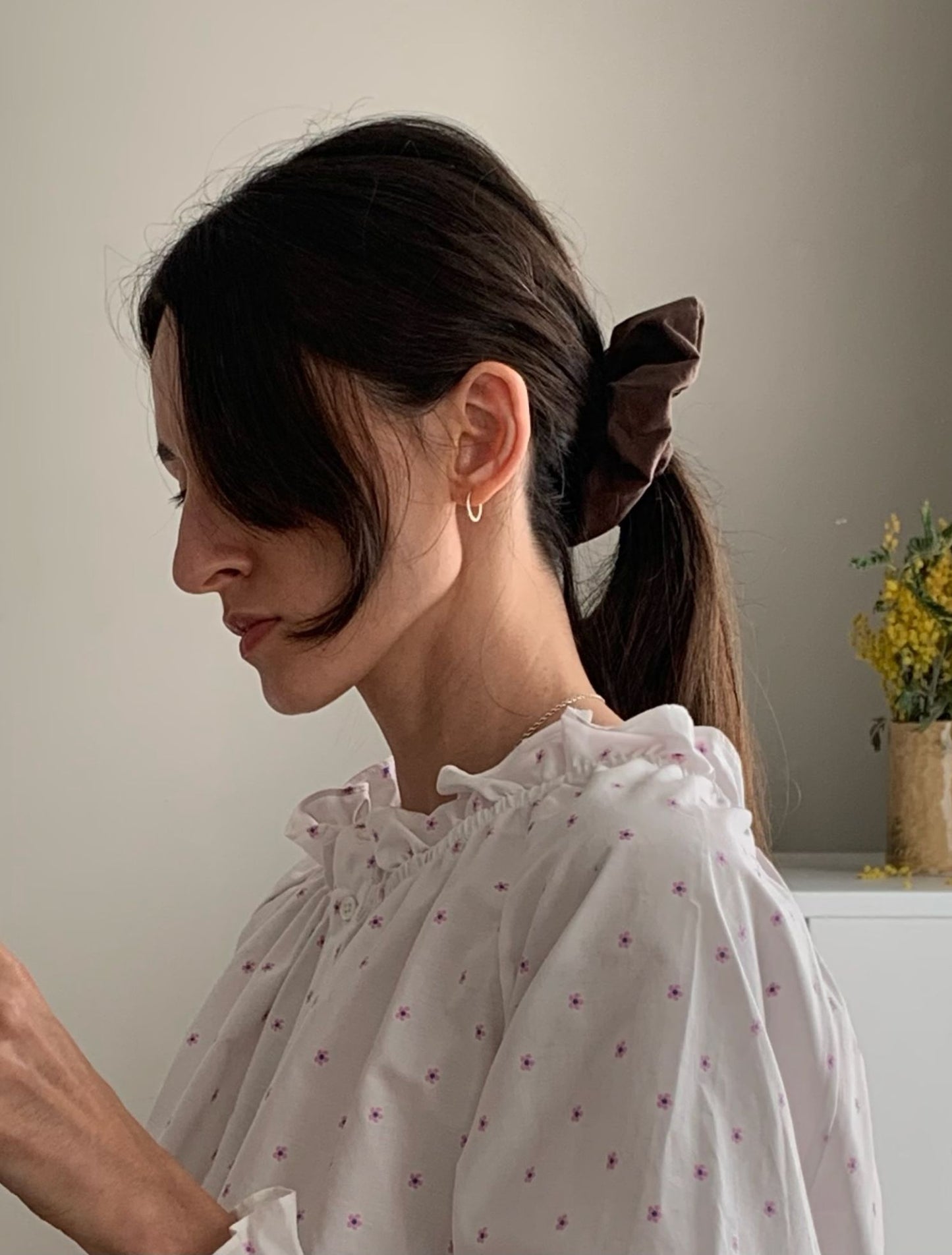 Scrunchie -Chocolate Poplin