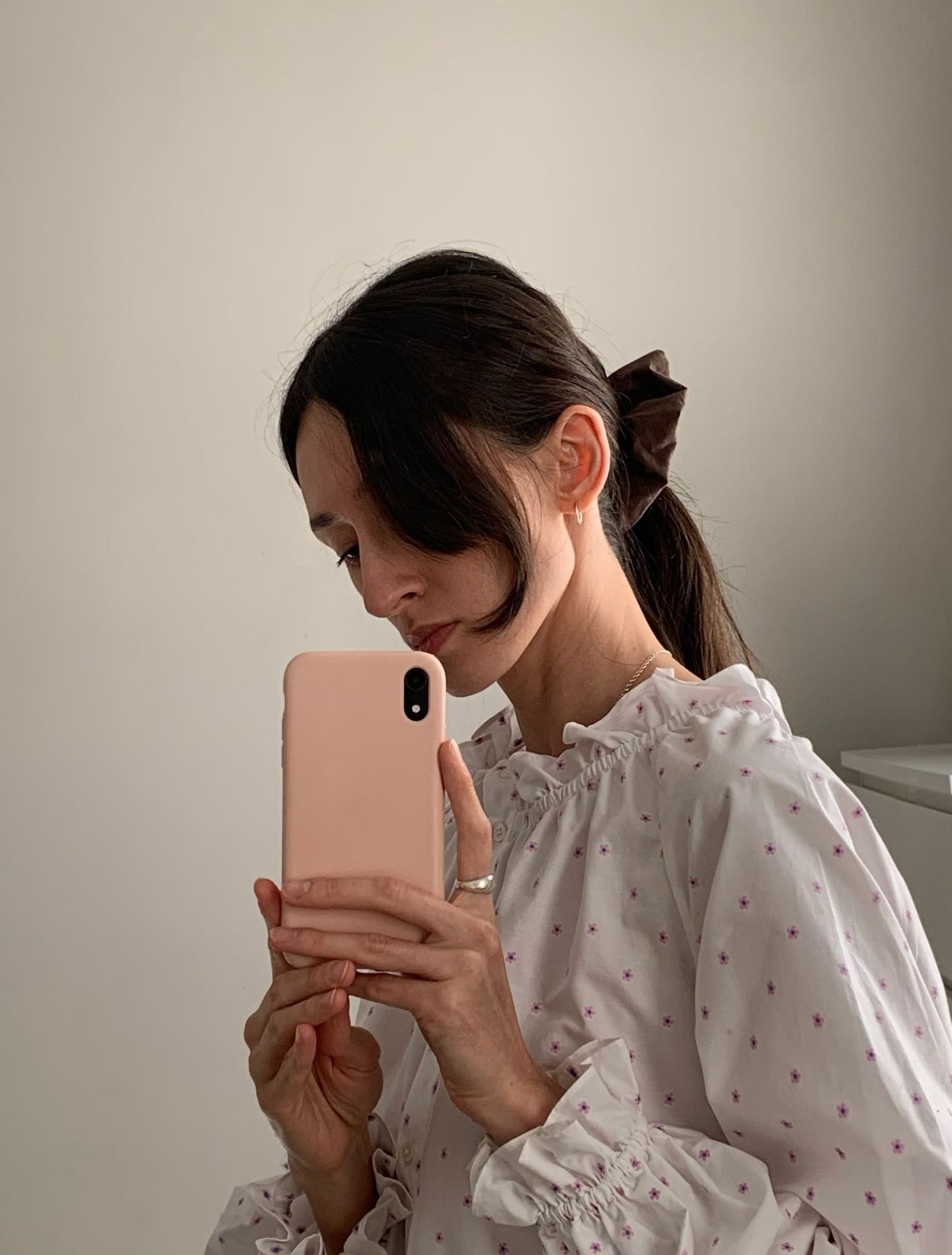 Scrunchie -Chocolate Poplin
