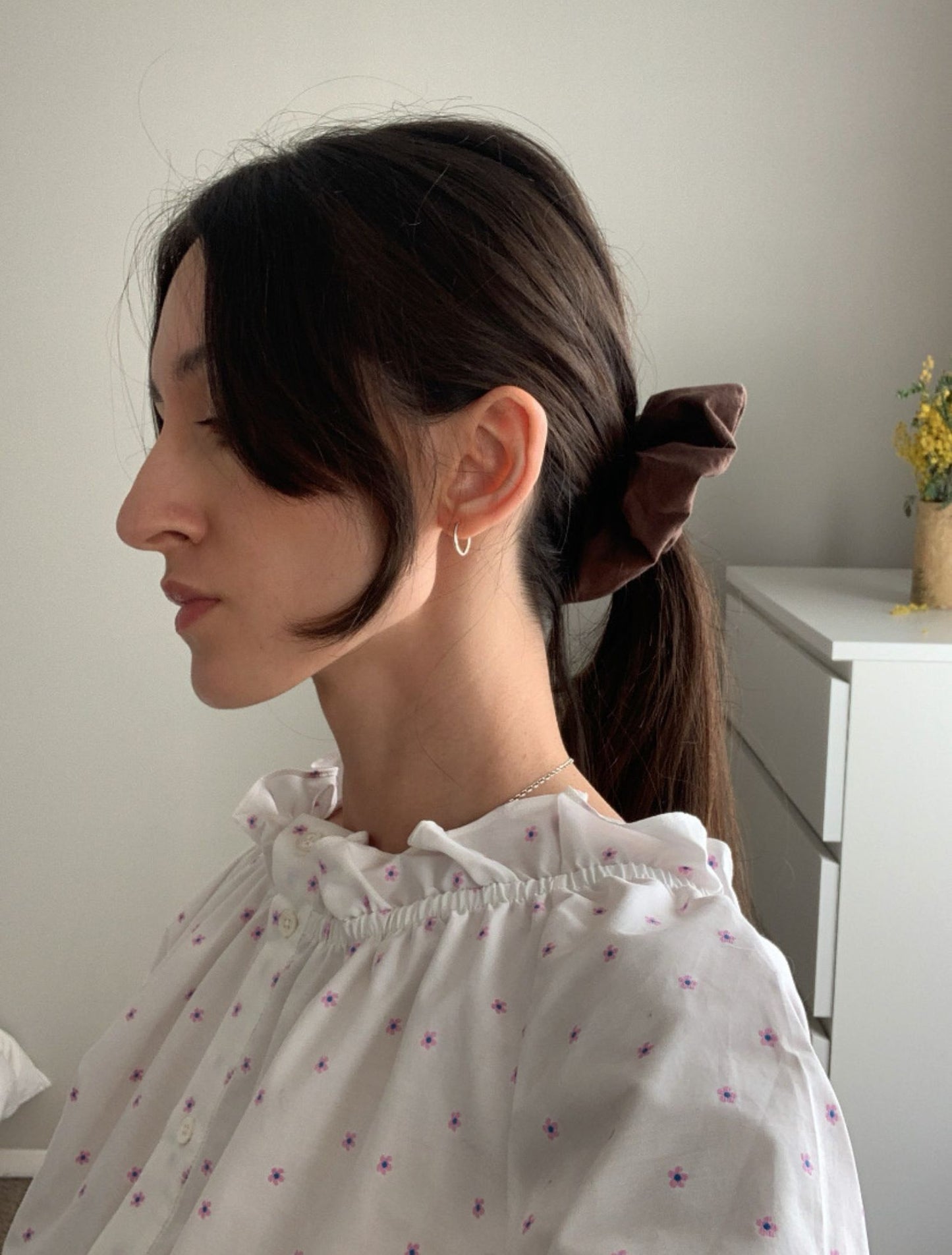Scrunchie -Chocolate Poplin