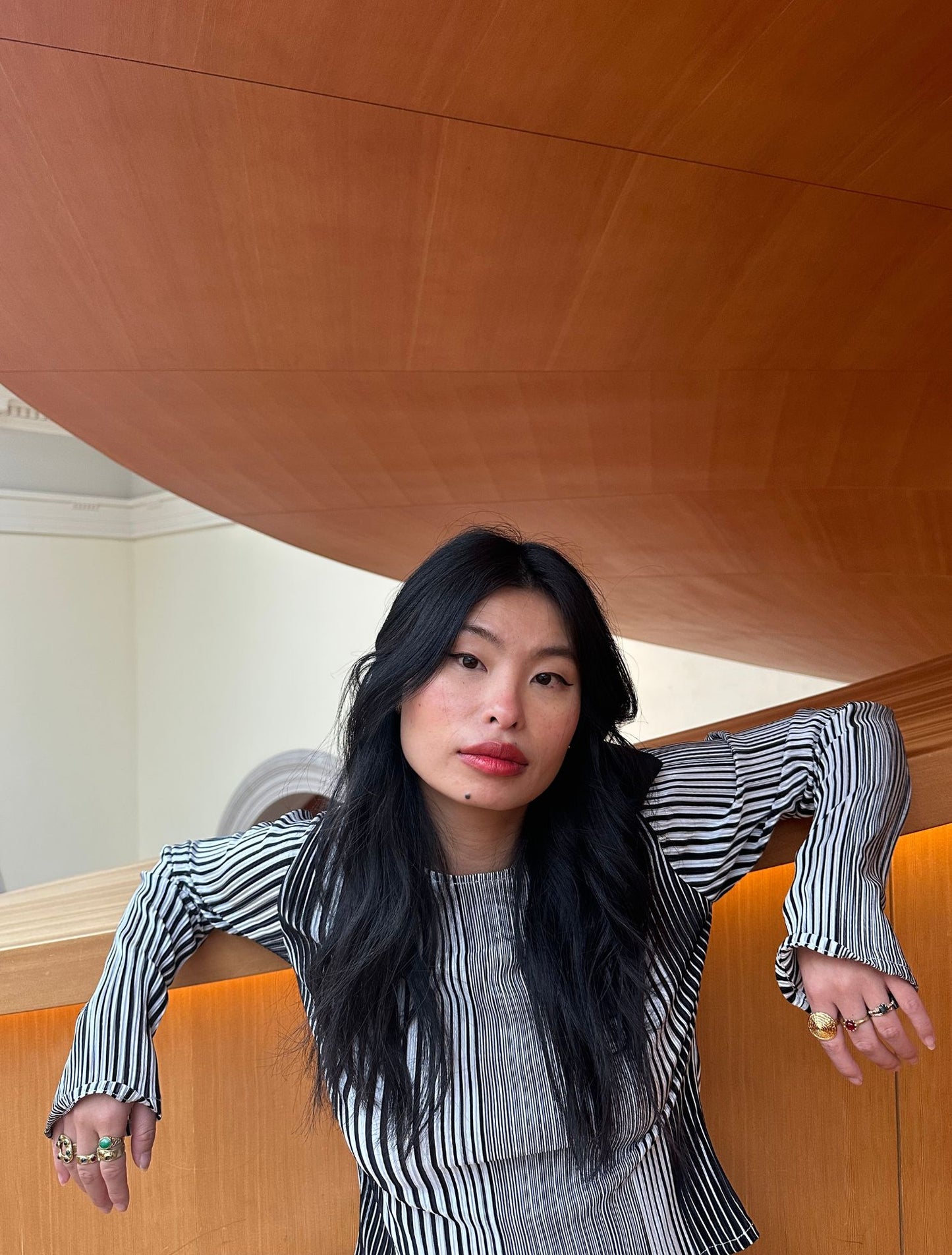 Caro Top - Black & White Stripe