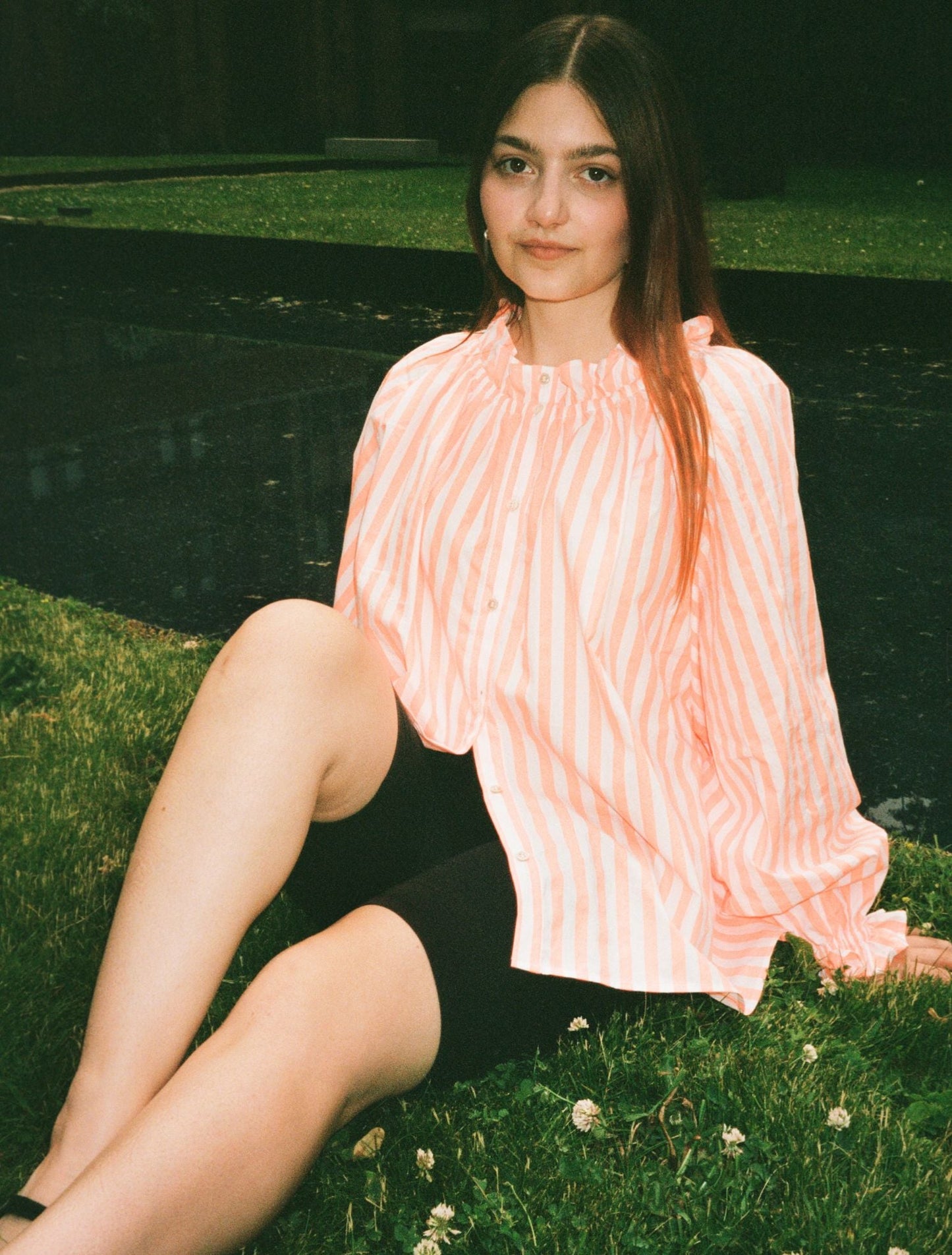 Claire Blouse - Striped Cantaloupe - Sample
