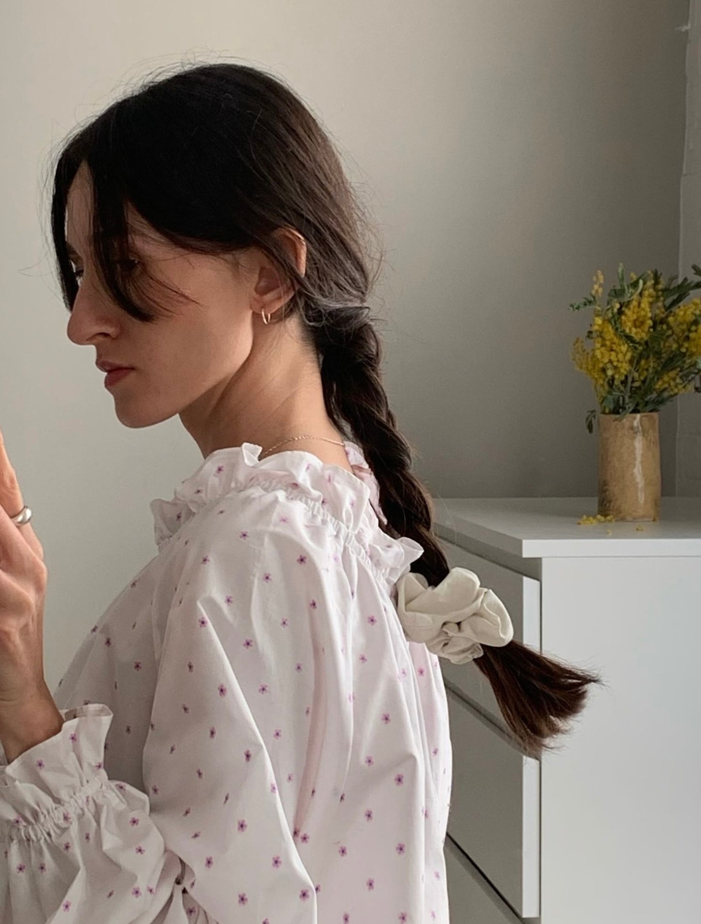 Scrunchie - Ivory Poplin