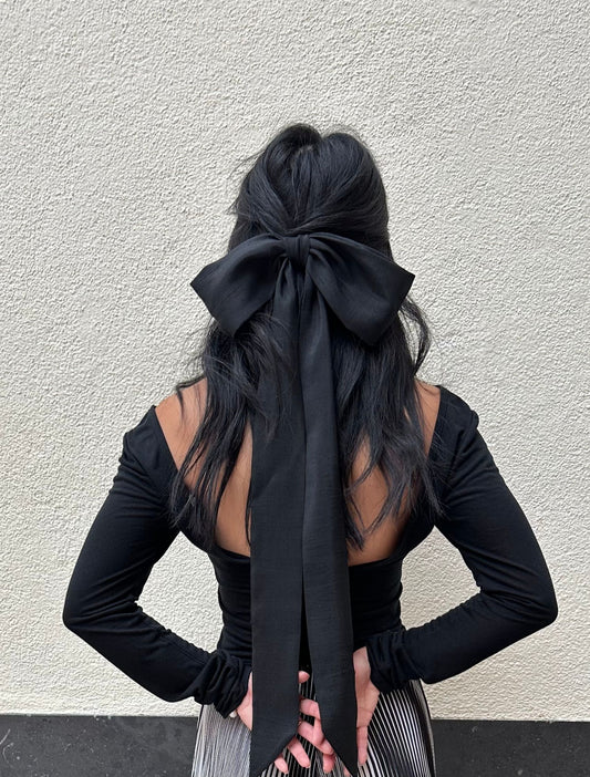 Oversized Eloise Hair Bow -  Midnight
