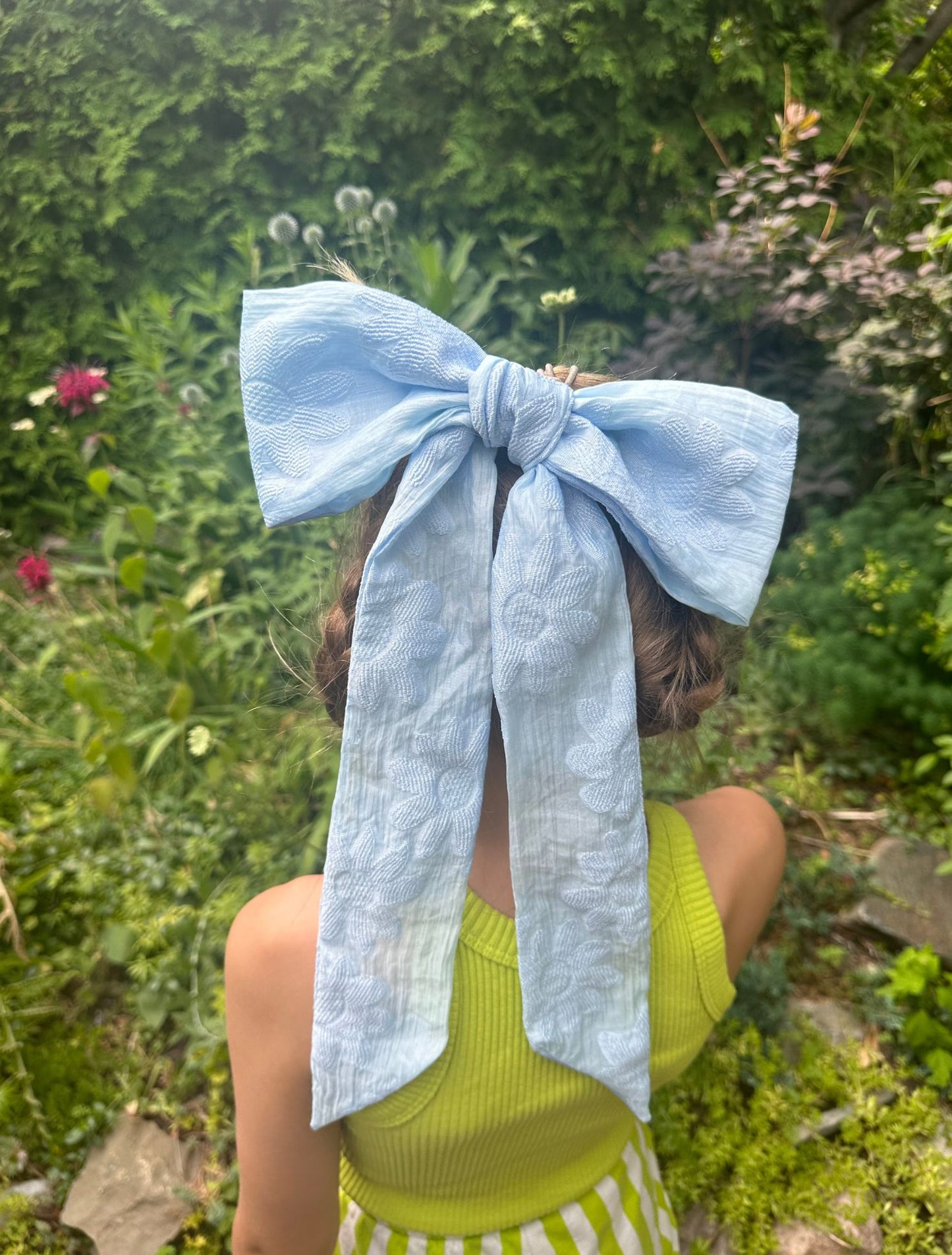 Eloise Hair Bow - Blue Sky