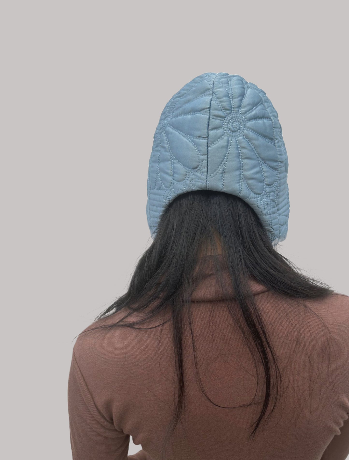 Quilted Cap - Celeste Satin