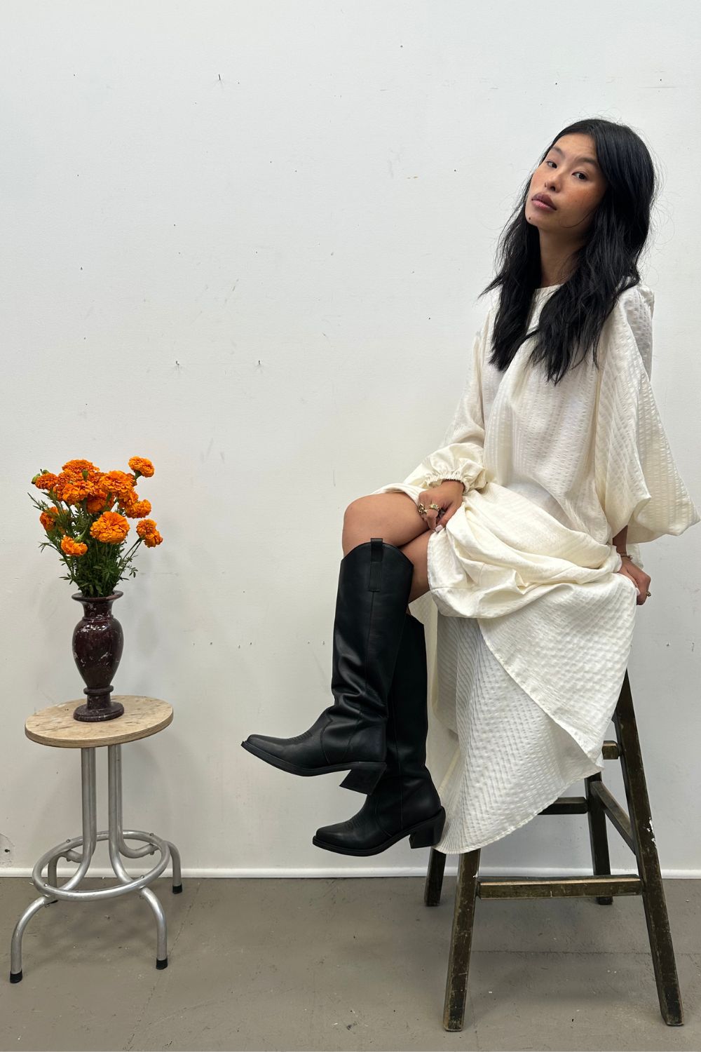 Jason Dress - Cream Silk