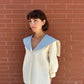 Maritime Blouse - Cream and Bice Blue