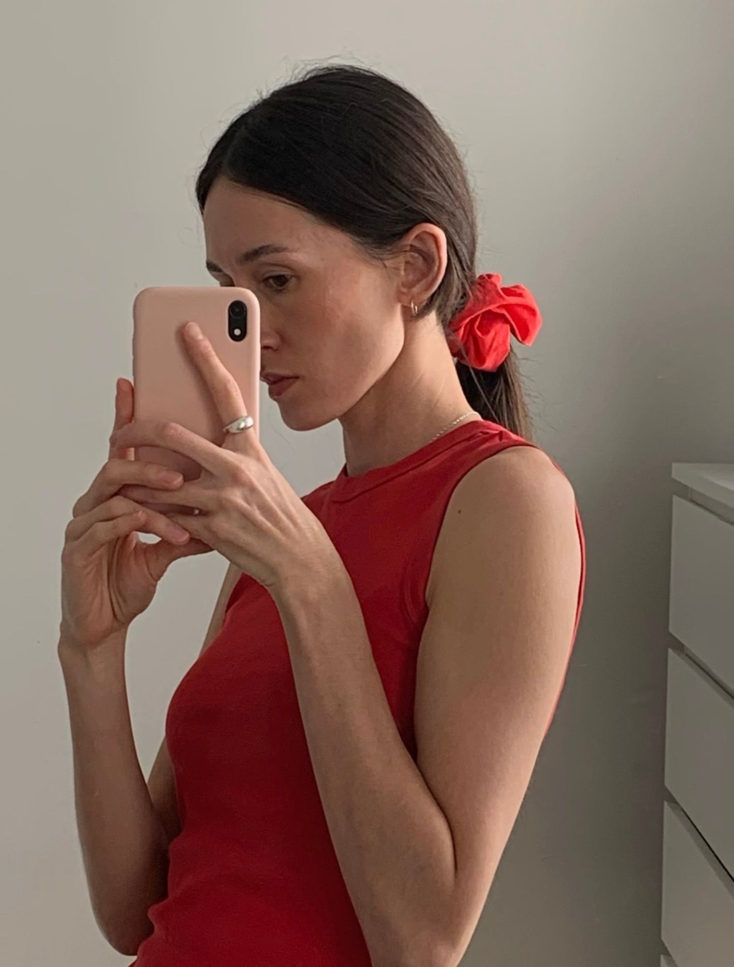 Scrunchie - Poppy Red Poplin