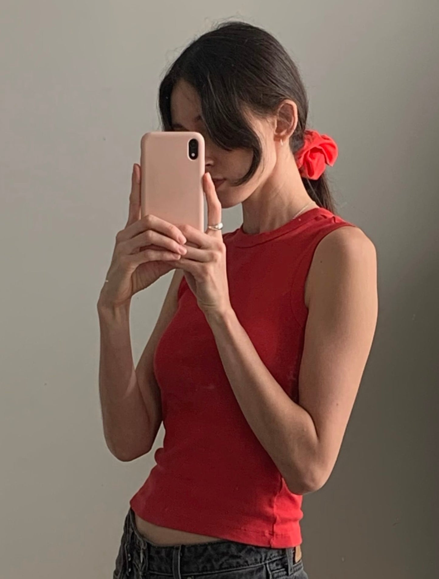 Scrunchie - Poppy Red Poplin