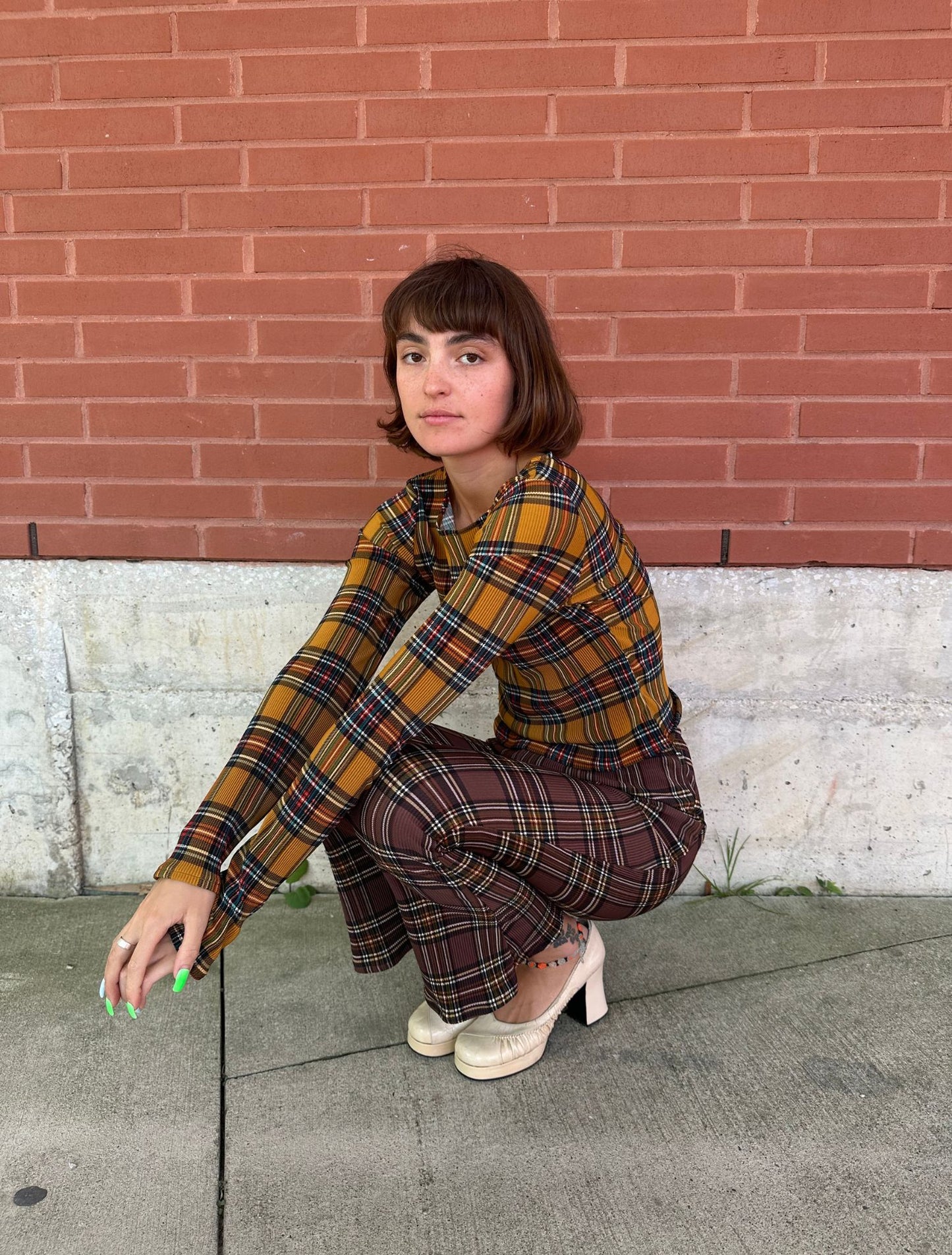 Caro Top - Glen Plaid