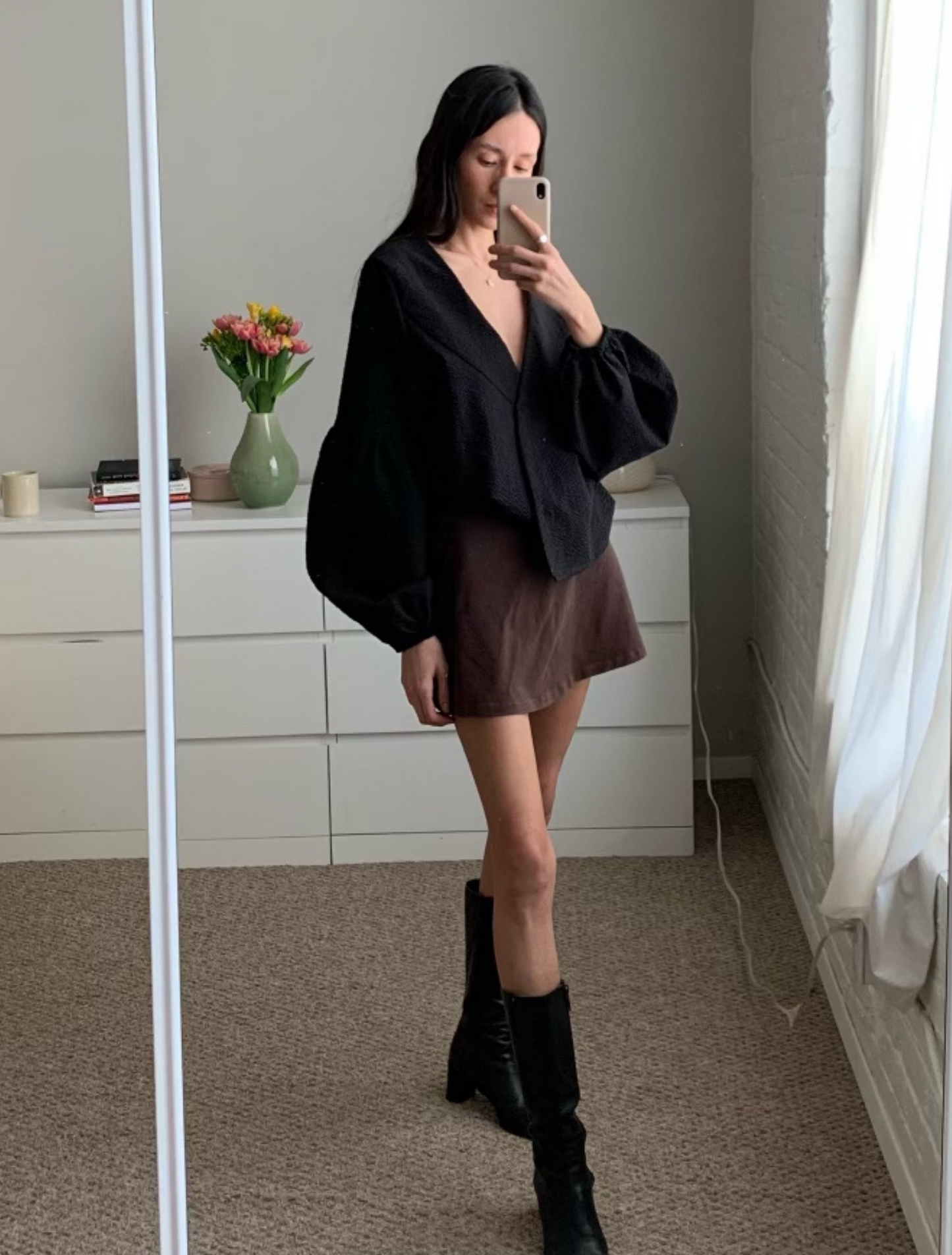 Agnes Blouse - Midnight Seersucker