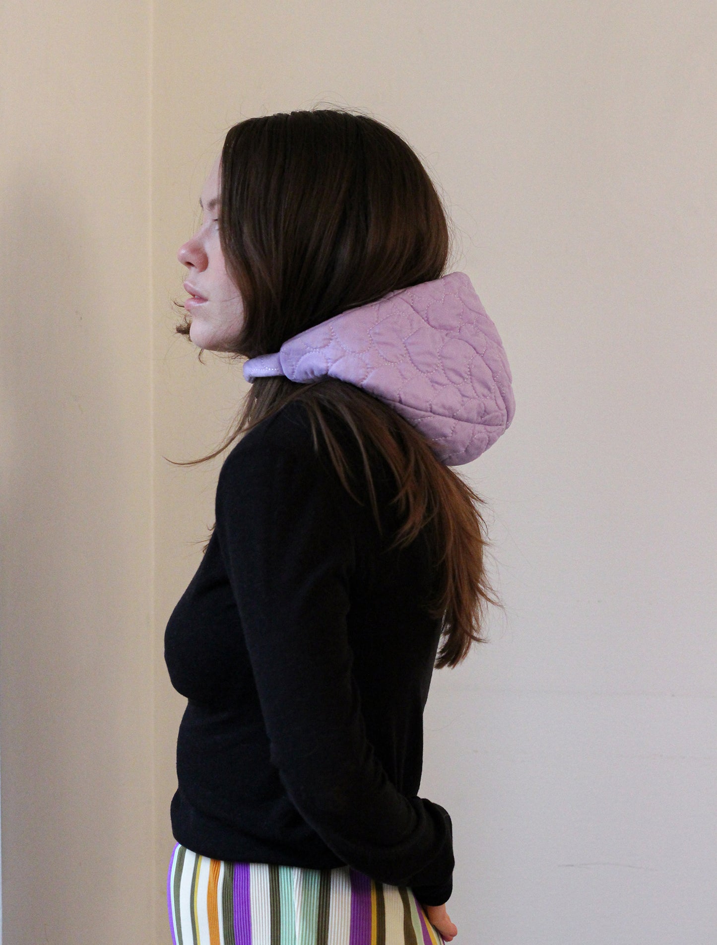 Quilted Cap - Lavender Hearts