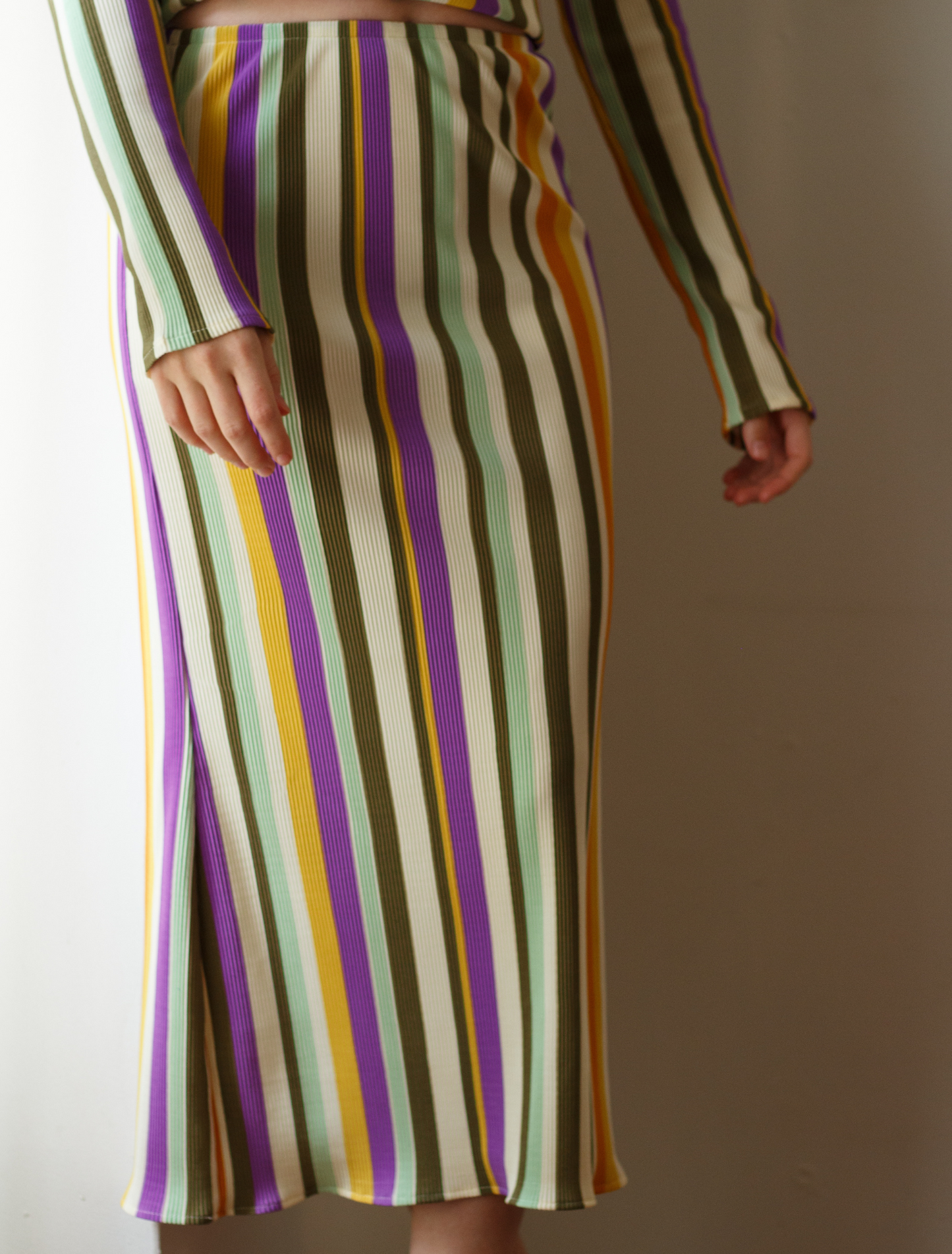 Raven Skirt - Pistachio Stripe - Sample