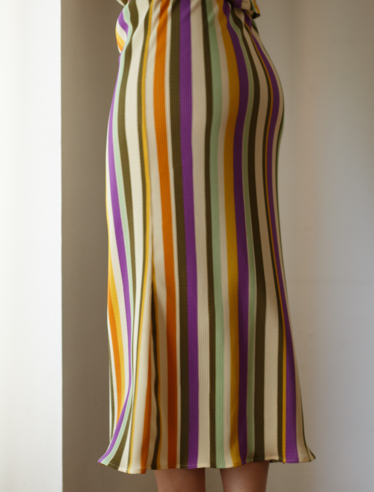 Raven Skirt - Pistachio Stripe - Sample