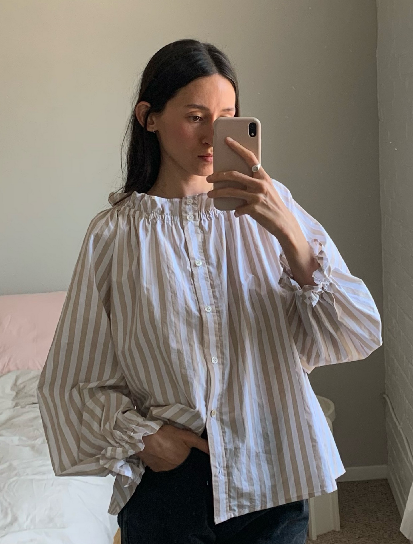 Claire Blouse - Milk Chocolate & Cream