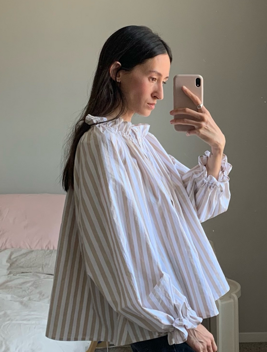 Claire Blouse - Milk Chocolate & Cream