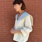 Maritime Blouse - Cream and Bice Blue