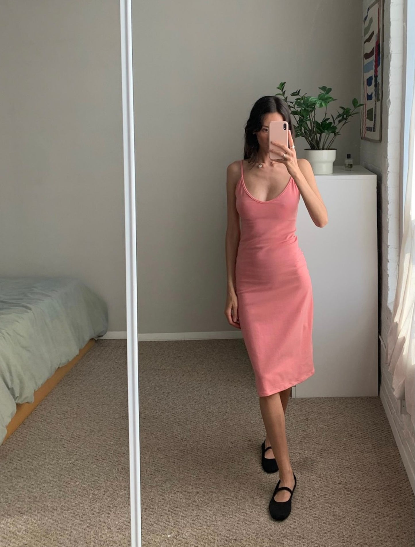 Melinda Slip Dress - Matte Pink
